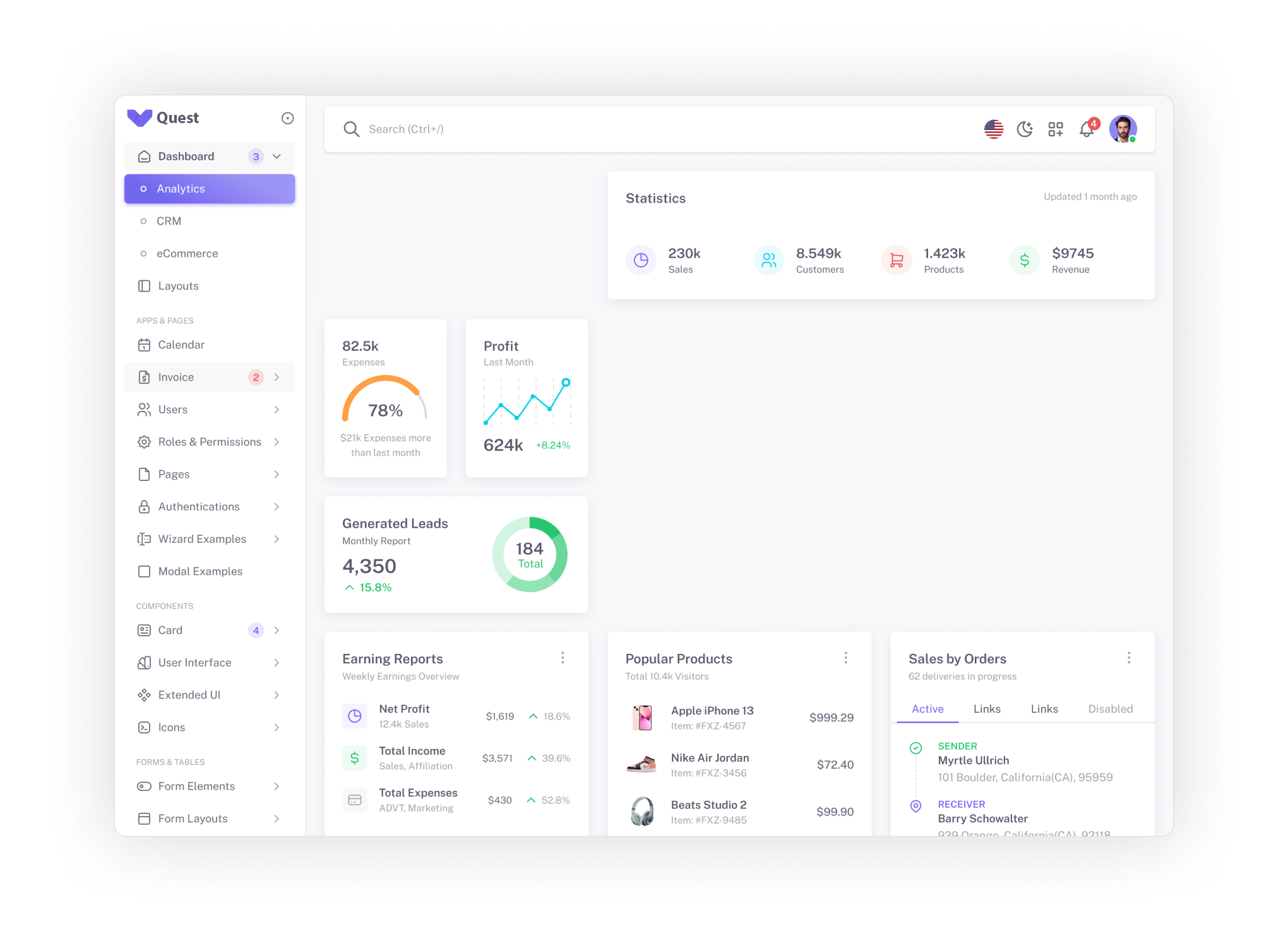 hero dashboard